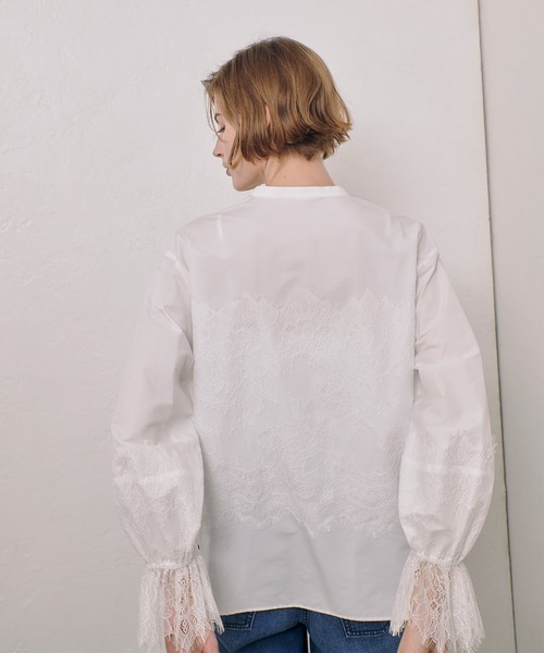 ブラウス シャツ レーシードッキングシャツ レディース allureville ブラウス シャツ レーシードッキングシャツ