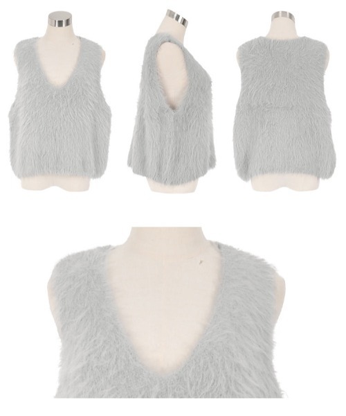 KOBE LETTUCE（神戸レタス） ベスト ジレ シャギーロングニットベスト