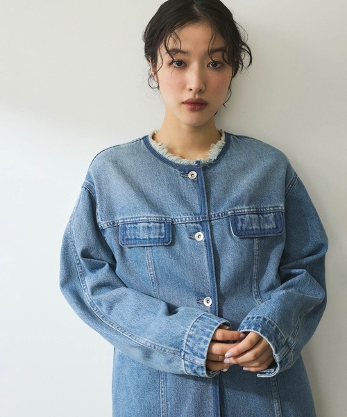 アダムエロペ　【WEB限定/公式サイト完売】デニムフリンジブルゾン ADAM ET ROPE' ブルゾン アウター 「WEB限定」デニムフリンジ