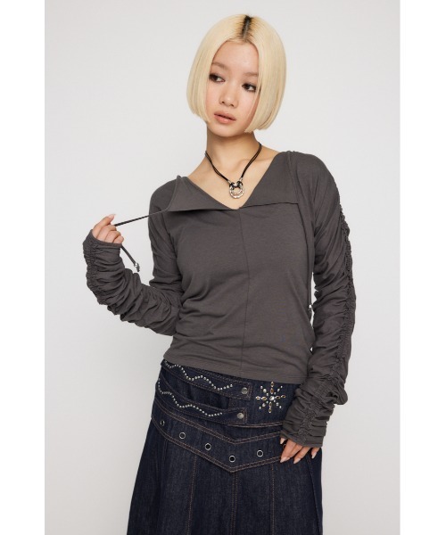 LAGUA GEM（ラグアジェム） tシャツ SLEEVE GATHER CUT トップス