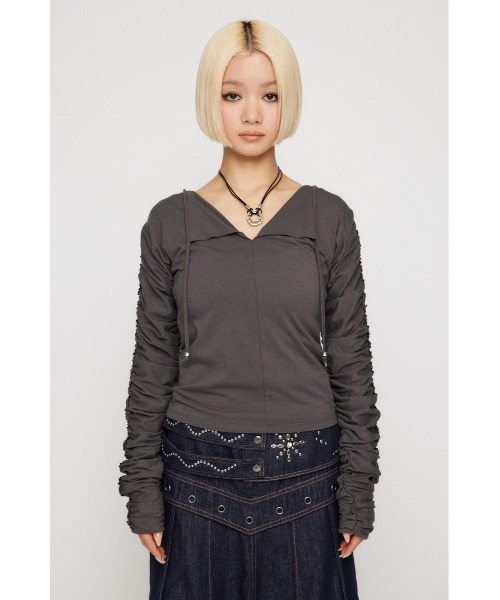 LAGUA GEM（ラグアジェム） tシャツ SLEEVE GATHER CUT トップス