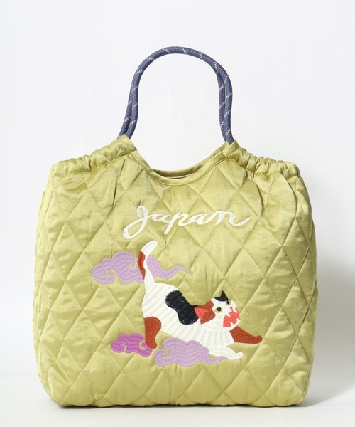 HOUSTON（ヒューストン） トートバッグ NYLON MARKET BAG/猫刺繍