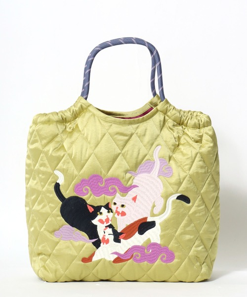 HOUSTON（ヒューストン） トートバッグ NYLON MARKET BAG/猫刺繍