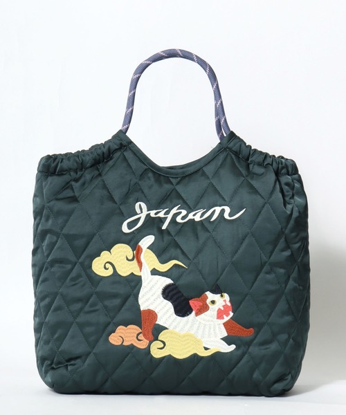 HOUSTON（ヒューストン） トートバッグ NYLON MARKET BAG/猫刺繍