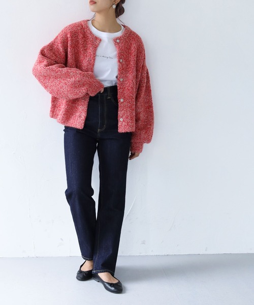 「HER CLOSET」 ニットカーディガン M ホワイト レディース_画像3