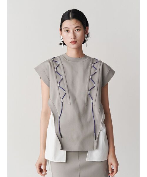 ニット セーター WAVE CODE KNIT TOPS「セットアップ着用可能」 / ウェーブコードニットトップス レディース