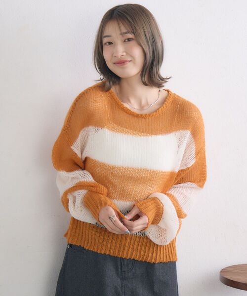 RETROGIRL（レトロガール） ニット セーター モヘアボーダーNT