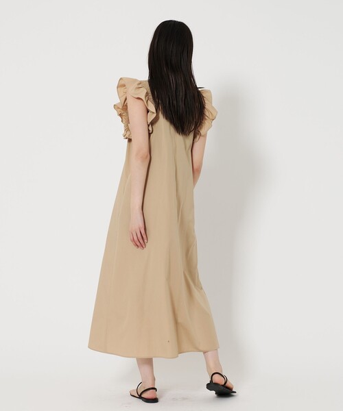 【美品】へリンドットサイ ノースリーブワンピース フリル オレンジ ドットプリントノースリーブワンピース ｜ハウス オブ ロータス