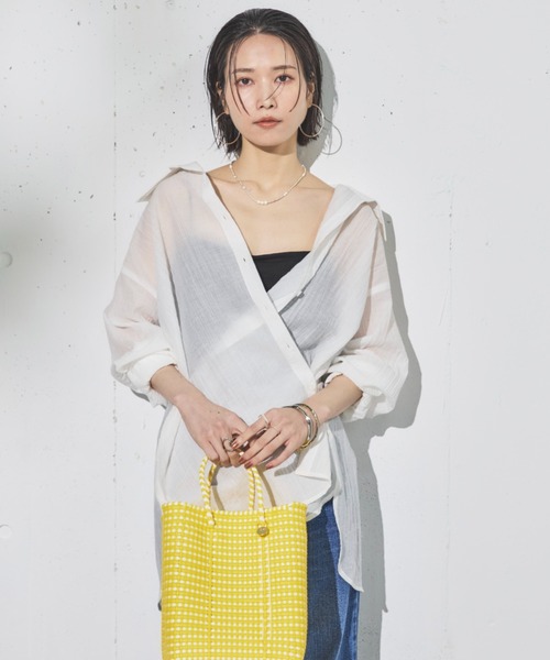 DOUX ARCHIVES ブラウス シャツ シアーストライプカシュクール