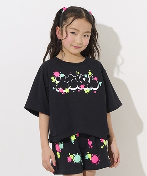 女の子 キッズ Tシャツ X-girl Stages tシャツ キラッキーウォーターギミック半袖T