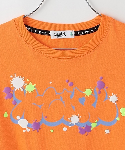 X-girl Stages tシャツ グラフィティロゴペイント半袖Tシャツ
