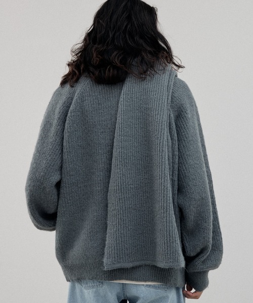 LIDNM ダークグレー カーディガン M WYM LIDNM 「WYM LIDNM」 ニットカーディガン M ダークグレー メンズ