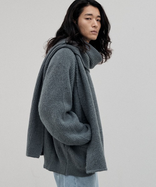 LIDNM ダークグレー カーディガン M WYM LIDNM 「WYM LIDNM」 ニットカーディガン M ダークグレー メンズ