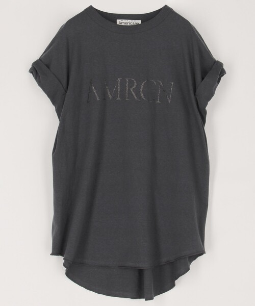 AMERICANA アメリカーナ　スリット　フレンチスリーブ　Tシャツ AMERICANA tシャツ Americana/アメリカーナ オーバーサイズ