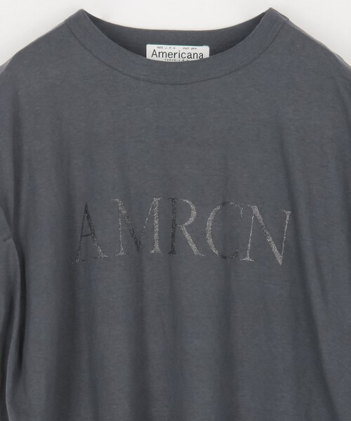 AMERICANA ロールアップロゴTシャツ Americana アメリカーナ │天竺ロールアップ ロゴTシャツ