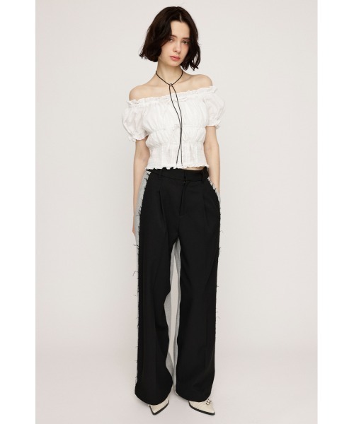 お値下げ SLY スライ ジャストウエストドッキングスウェットス トレートパンツ SLY（スライ）の「J/W DOCKING SW STRAIGHT PT ジャストウエスト