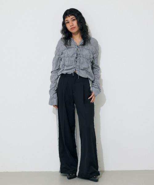 SLY スラックス パンツ SW DOCKING STRAIGHT PT スウェット
