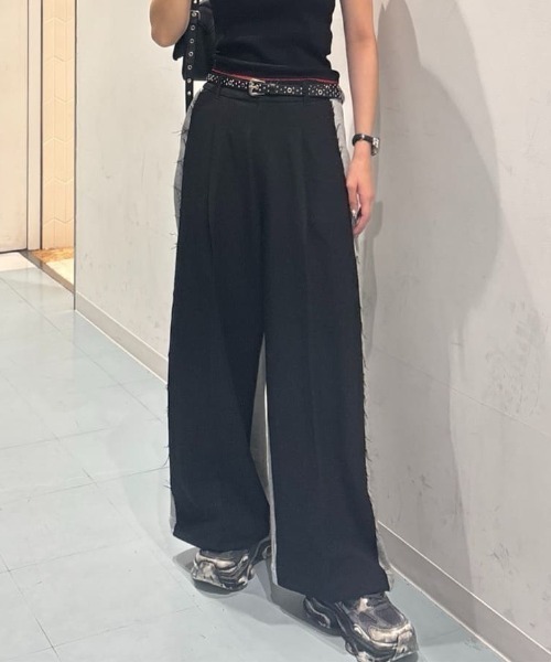 SLY スラックス パンツ SW DOCKING STRAIGHT PT スウェット