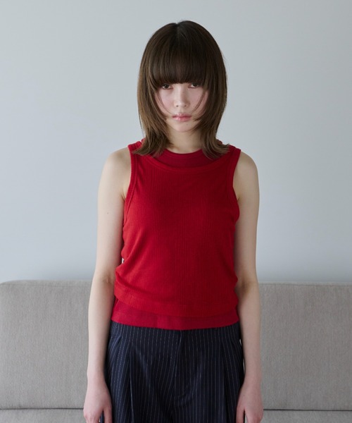 【未使用品】HEAP layer knit tank  赤　タンクトップ　ニット layer knit tank – HEAP