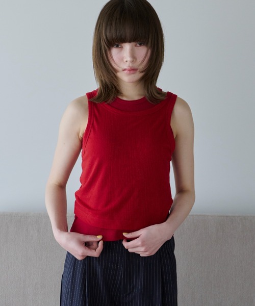 【未使用品】HEAP layer knit tank  赤　タンクトップ　ニット layer knit tank – HEAP