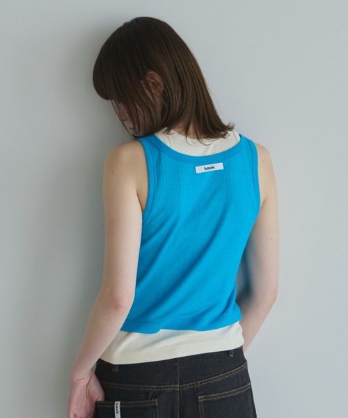 タンクトップ ノースリーブ デニムノースリーブワークプルオーバー レディース osharewalker タンクトップ トップス インナー レディース