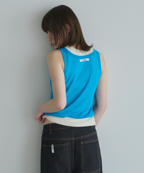 haek タンクトップ ノースリーブ layered color tank/レイヤード