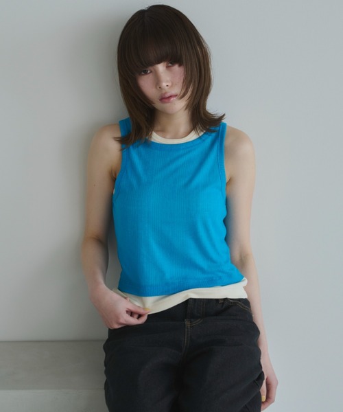 タンクトップ ノースリーブ IM HOOD LAYERED SET TOP レディース led.tokyo タンクトップ ノースリーブ 「led.tokyo」LAYERED