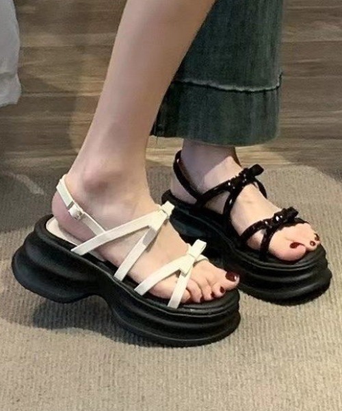 サンダル 厚底リボンサンダル レディース : ZOZOTOWN Yahoo!店