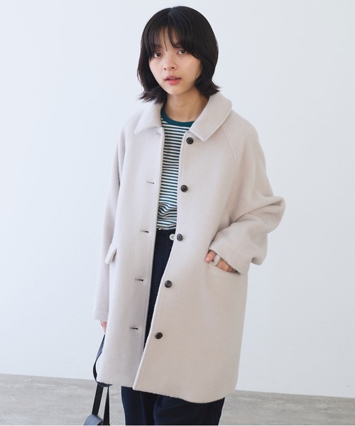 bulle de savon Aラインコート bulle de savon（ビュルデサボン） ステンカラーコート コート モへヤ