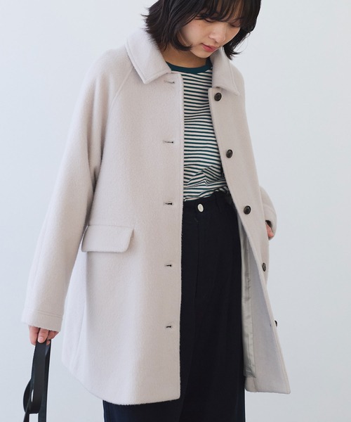 bulle de savon（ビュルデサボン） ステンカラーコート コート モへヤ