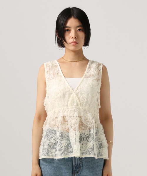 ベスト ジレ 「前後で着られる」2WAYバスケットベスト レディース BAYFLOW ベスト ジレ 「前後で着られる」2WAYレースベスト