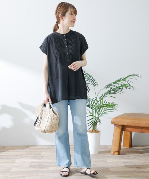 「ITEMS URBANRESEARCH」 半袖ブラウス FREE ブラック レディース ITEMS URBANRESEARCH 「ITEMS URBANRESEARCH」 半袖ブラウス