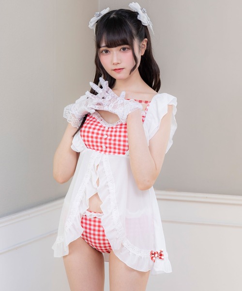 DearMyLove 水着 デコルテリボンベビードール水着 レディース
