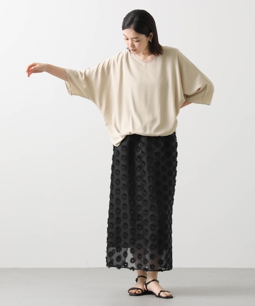 anana ブラウス シャツ Vネックドルマン5分袖ブラウス