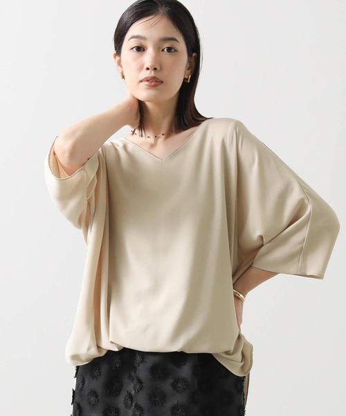 anana ブラウス シャツ Vネックドルマン5分袖ブラウス