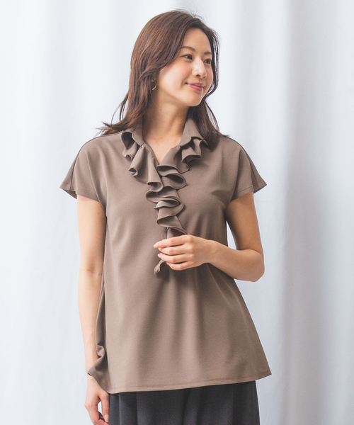 tシャツ 「NARACAMICIE」NEROフリルチュニックカットソー レディース NARACAMICIE tシャツ 「NARACAMICIE」NEROフリルチュニック