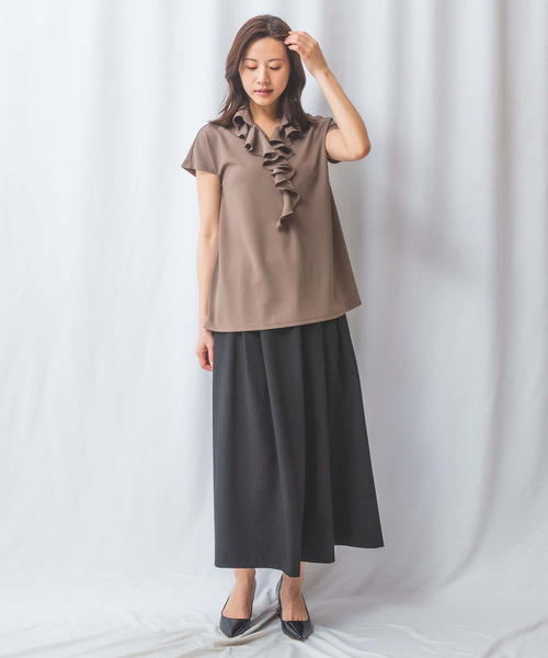 NARACAMICIE / ナラカミーチェ 【NARACAMICIE】NEROフリルチュニックカットソー NARACAMICIE tシャツ 「NARACAMICIE」NEROフリルチュニック