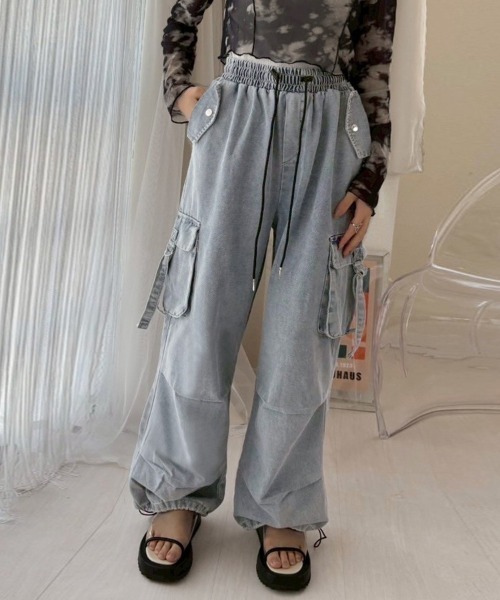 ReRe ジーンズ デニム デニムパンツ デニムカーゴパンツ レディース