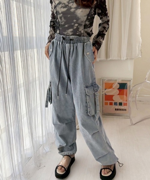 ReRe ジーンズ デニム デニムパンツ デニムカーゴパンツ レディース