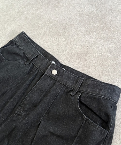 link lot カーゴパンツ ウォッシュ加工 デニムワイドバレルレッグ link lot カーゴパンツ ウォッシュ加工 デニムワイドバレルレッグ