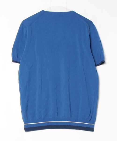 「EDIFICE」 半袖ニット LARGE ブルー メンズ