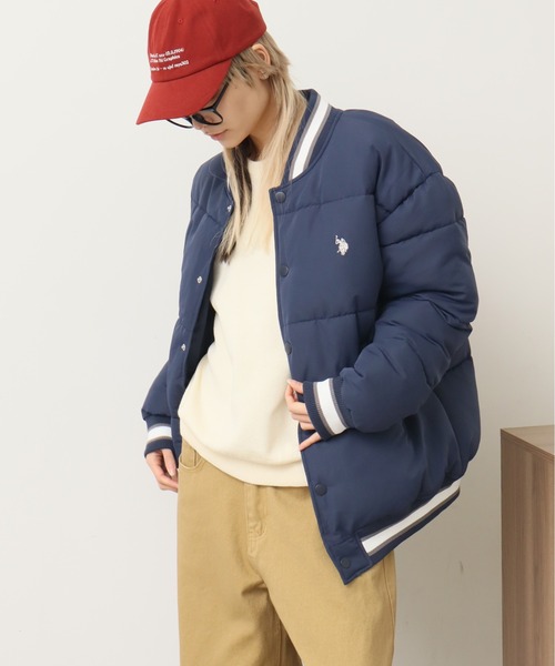 U.S. POLO ASSN.（ユーエスポロアッスン） スタジャン ロゴ刺繍 中綿