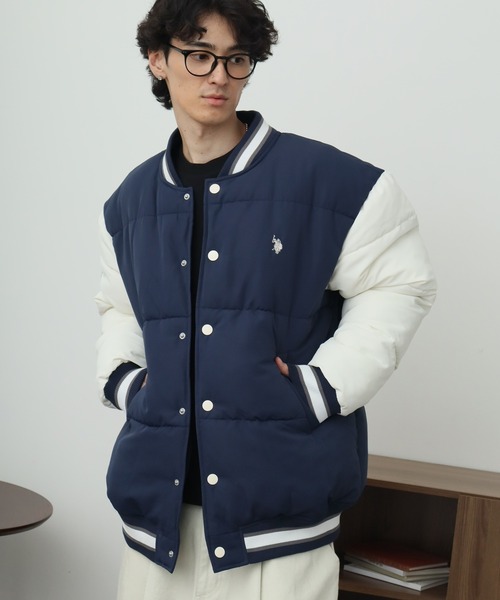 U.S. POLO ASSN.（ユーエスポロアッスン） スタジャン ロゴ刺繍 中綿