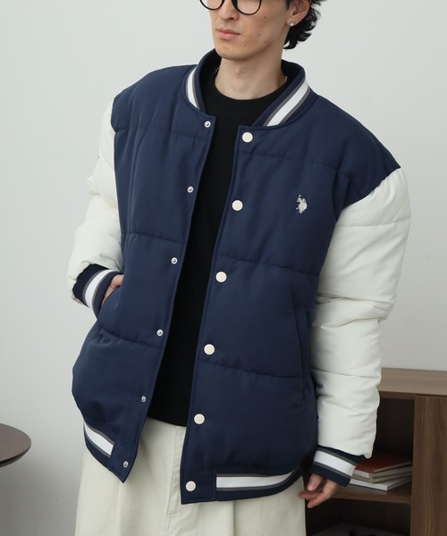 U.S. POLO ASSN.（ユーエスポロアッスン） スタジャン ロゴ刺繍 中綿