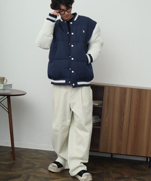 U.S. POLO ASSN.（ユーエスポロアッスン） スタジャン ロゴ刺繍 中綿