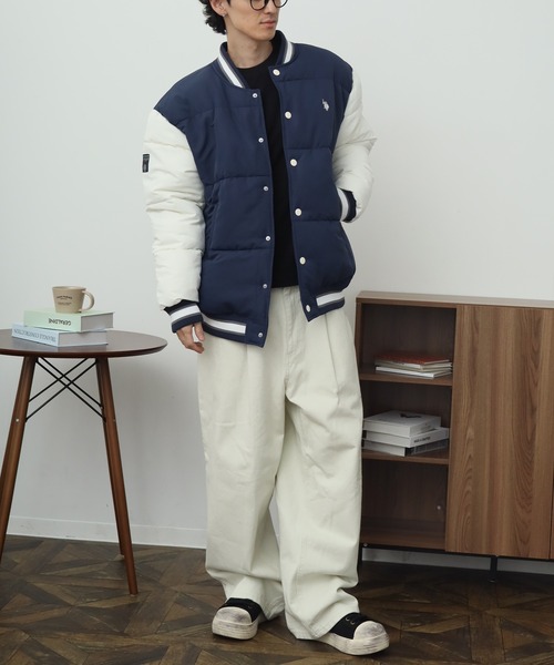 U.S. POLO ASSN.（ユーエスポロアッスン） スタジャン ロゴ刺繍 中綿