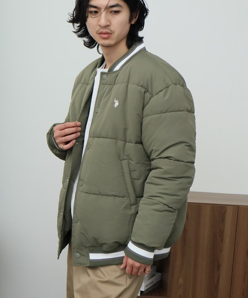 U.S. POLO ASSN.（ユーエスポロアッスン） スタジャン ロゴ刺繍 中綿