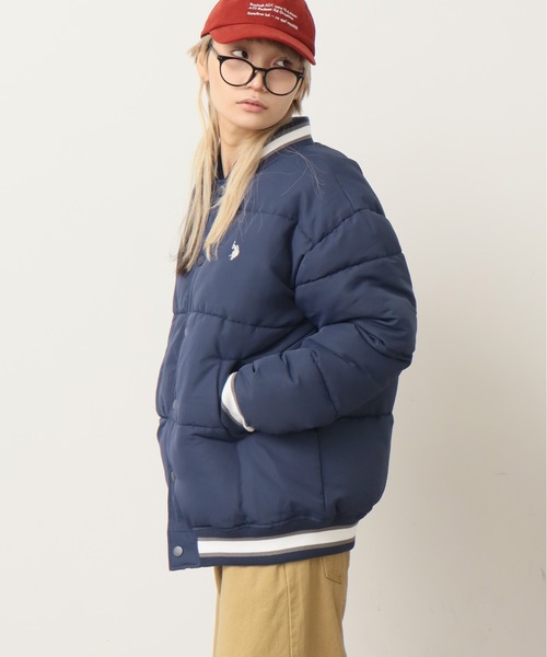 U.S. POLO ASSN.（ユーエスポロアッスン） スタジャン ロゴ刺繍 中綿