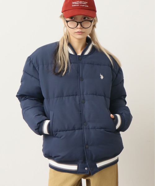U.S. POLO ASSN.（ユーエスポロアッスン） スタジャン ロゴ刺繍 中綿