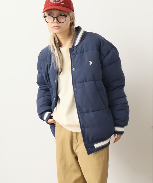 U.S. POLO ASSN.（ユーエスポロアッスン） スタジャン ロゴ刺繍 中綿